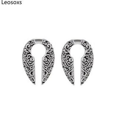 Piercing do ucha Leosoxs 1 pár z nehrdzavejúcej ocele, záťažové expandéry, veľké náušnice v tvare hada, piercing do ucha v tvare C, nové