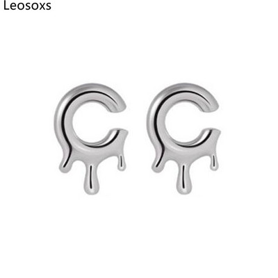 Piercing do ucha Leosoxs 1 pár z nehrdzavejúcej ocele, záťažové expandéry, veľké náušnice v tvare hada, piercing do ucha v tvare C, nové