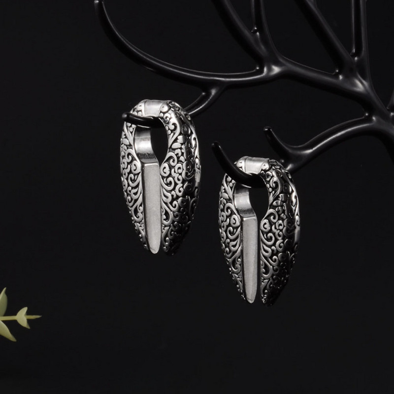 Piercing do ucha Leosoxs 1 pár z nehrdzavejúcej ocele, záťažové expandéry, veľké náušnice v tvare hada, piercing do ucha v tvare C, nové