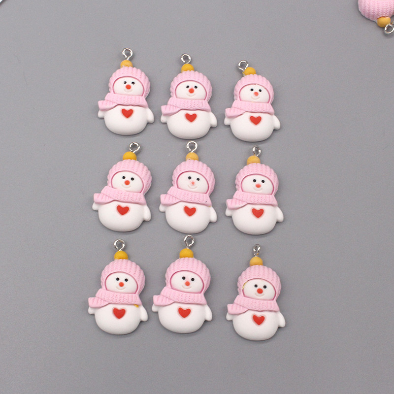 10 buc/pachet eșarfă de Crăciun Omul de zăpadă Breloc pentru cercei din rășină pandantiv drăguț cu spate plat pentru brățară breloc Fabricare de bijuterii DIY