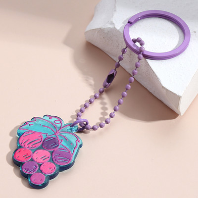 Breloc drăguț, multicolor, măr, avocado, struguri, pepene verde, fructe, breloc acrilic, pentru femei, bărbați, bijuterii lucrate manual, cadouri