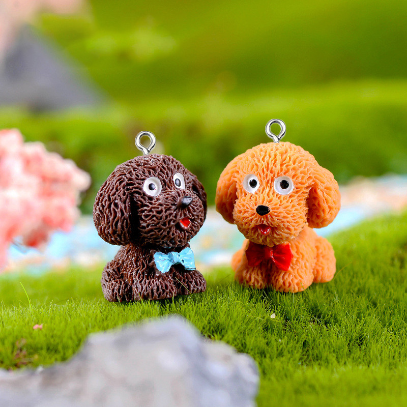 Se amestecă 10 bucăți/pachet Cățeluș Teddy Drăguț din rășină Breloc pentru animale Artizanat pentru cercei pentru animale de companie Breloc Pandantive Fabricare de bijuterii