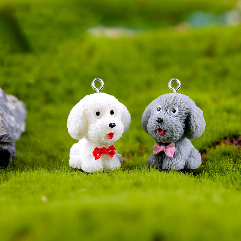 Se amestecă 10 bucăți/pachet Cățeluș Teddy Drăguț din rășină Breloc pentru animale Artizanat pentru cercei pentru animale de companie Breloc Pandantive Fabricare de bijuterii