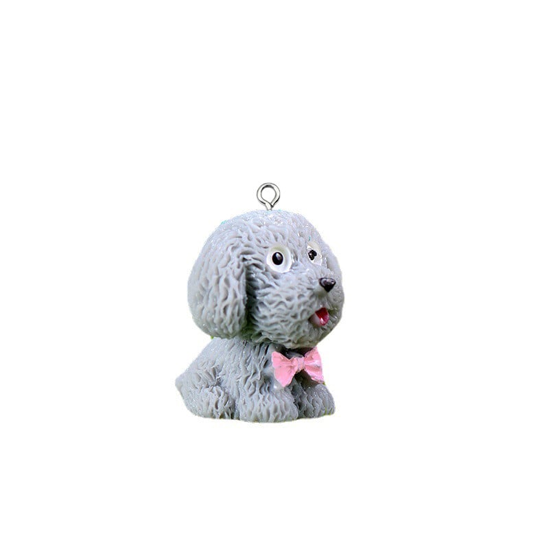 Se amestecă 10 bucăți/pachet Cățeluș Teddy Drăguț din rășină Breloc pentru animale Artizanat pentru cercei pentru animale de companie Breloc Pandantive Fabricare de bijuterii