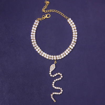 Stonefans Punk șarpe stras gleznă bijuterii cu ridicata pentru femei moda cristal tenis lanț pandantiv glezna picior bijuterii