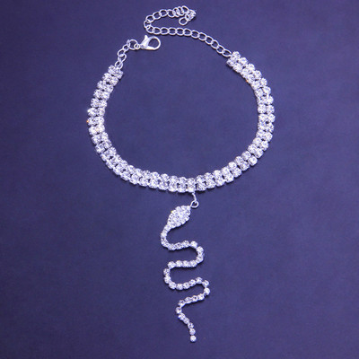 Stonefans Punk șarpe stras gleznă bijuterii cu ridicata pentru femei moda cristal tenis lanț pandantiv glezna picior bijuterii