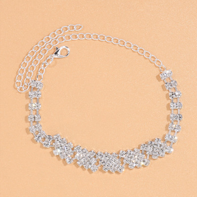 Stonefans Boho Strasuri Sandale Desculțuri gleznă Bijuterii pentru picioare Femei cu mai multe straturi Rhombus gleznă Brățară pe picior Bijuterii cu lanț