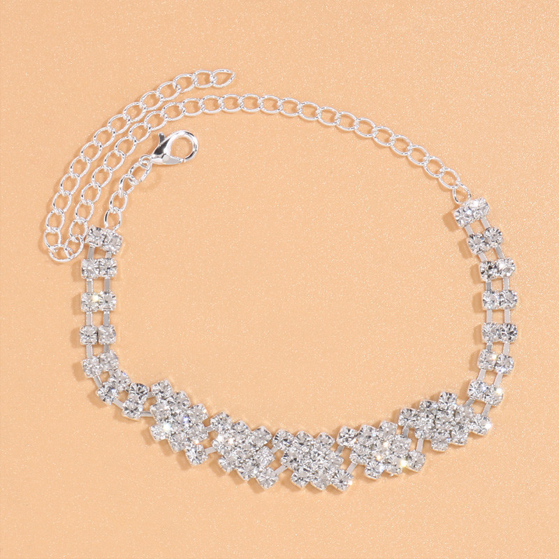 Stonefans Boho Strasuri Sandale Desculțuri gleznă Bijuterii pentru picioare Femei cu mai multe straturi Rhombus gleznă Brățară pe picior Bijuterii cu lanț