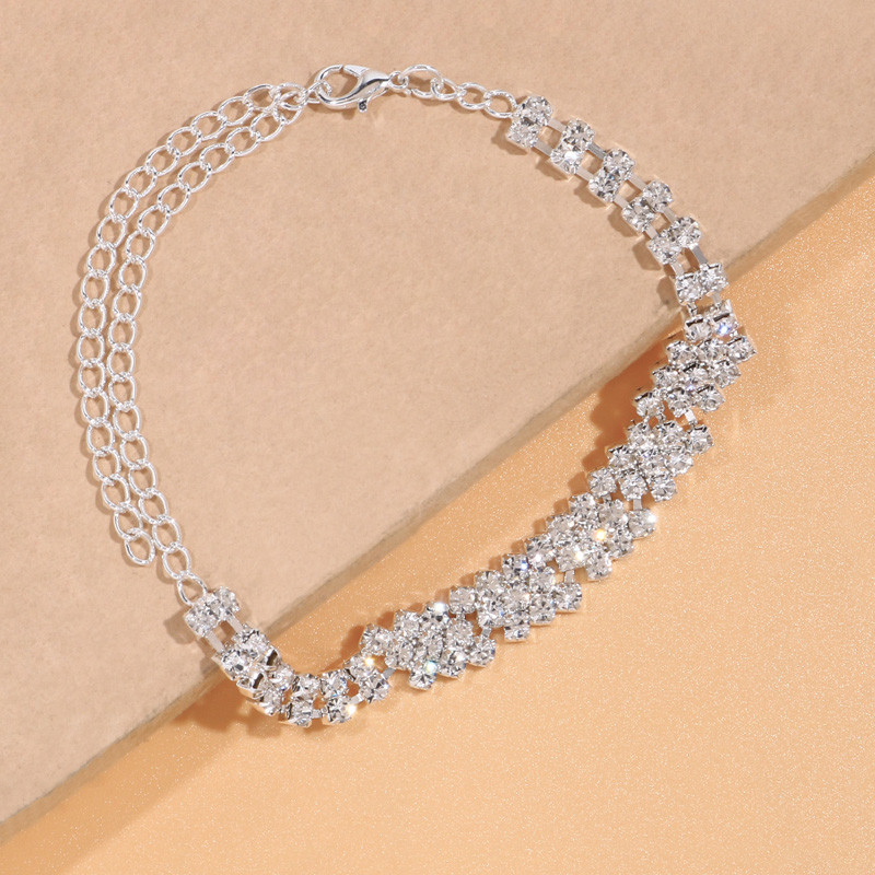 Stonefans Boho Strasuri Sandale Desculțuri gleznă Bijuterii pentru picioare Femei cu mai multe straturi Rhombus gleznă Brățară pe picior Bijuterii cu lanț