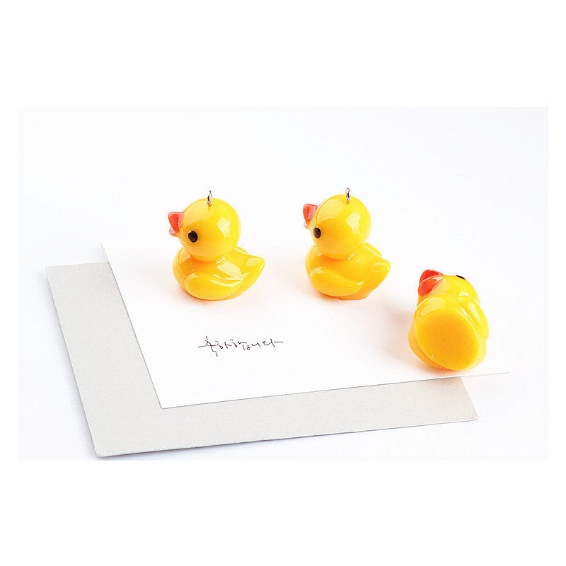 10 buc. Brelocuri de cercei drăguț din rășină de rață galbenă, descoperiri de bricolaj, Kawaii, 3D, breloc pentru telefon, brățări pandantiv pentru fabricarea de bijuterii F471