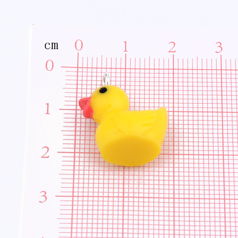 10 buc. Brelocuri de cercei drăguț din rășină de rață galbenă, descoperiri de bricolaj, Kawaii, 3D, breloc pentru telefon, brățări pandantiv pentru fabricarea de bijuterii F471