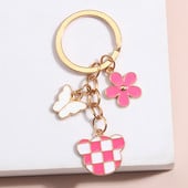 Breloc email cu desene animate, fluture, flori, urs, breloc chei cu animale, cadouri de prietenie pentru femei, fete, bijuterii lucrate manual