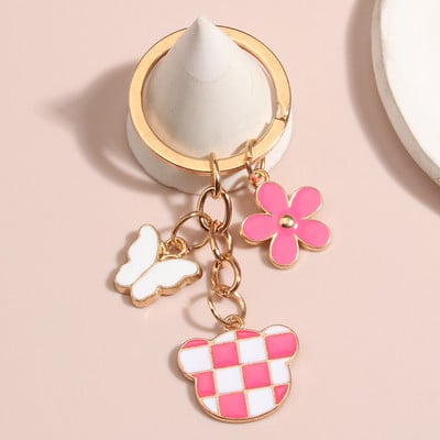 Breloc email cu desene animate, fluture, flori, urs, breloc chei cu animale, cadouri de prietenie pentru femei, fete, bijuterii lucrate manual