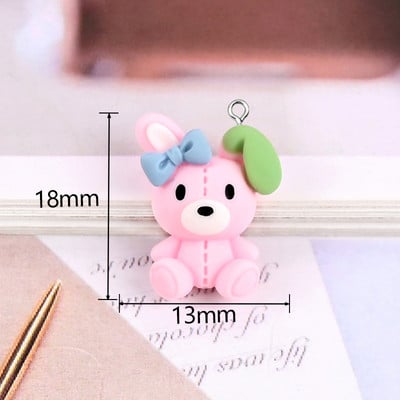 Amestecați 10 buc/pachet Broasca din rășină Pinguin Urs Breloc drăguț pandantive cu animale din desene animate pentru cercei, brățări, breloc, decorațiuni, bijuterii DIY