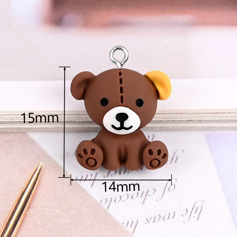 Amestecați 10 buc/pachet Broasca din rășină Pinguin Urs Breloc drăguț pandantive cu animale din desene animate pentru cercei, brățări, breloc, decorațiuni, bijuterii DIY