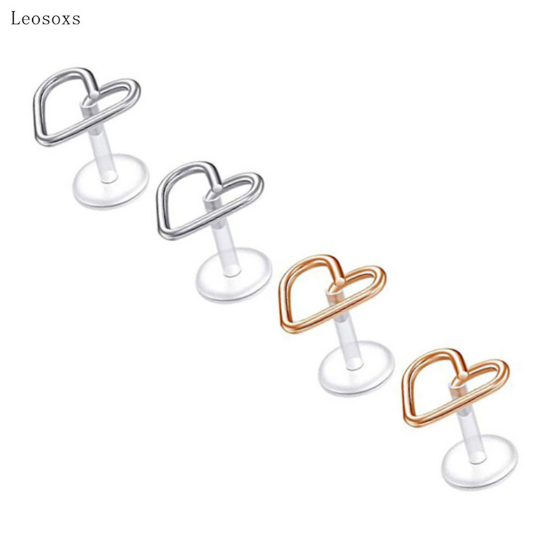 Leosoxs 18 buc. Set combinat nou transparent, tijă moale pentru buze, unghii, flori de dragoste, bijuterii acrilice pentru piercing pentru unghii