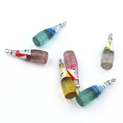 10 τμχ/ παρτίδα Μπουκάλι κρασιού Καρπούζι Lollipop Food Charms Σκουλαρίκια με ρητίνη Μενταγιόν Αξεσουάρ Anime Moon Star Keychain DIY Jewelry Make