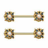 Leosoxs 1 pereche de inel pentru piept de soare european și american, bijuterii pentru piept din oțel inoxidabil, piercing pentru corp.