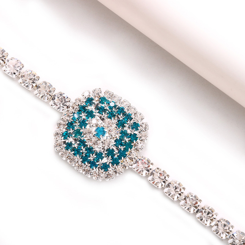 Stonefans Bohomian Rhinestone Square Shape Ankle Narukvice za žene Blue Crystal Barefoot Gležnjače Nakit Lanac za plažu