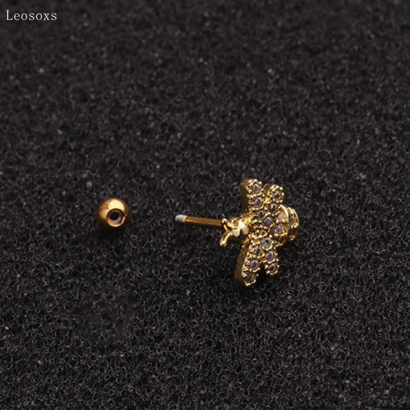 Leosoxs 2db Hot New Style Mini Cute Bee Vékony Rúd Fül Csont Piercing Ékszer