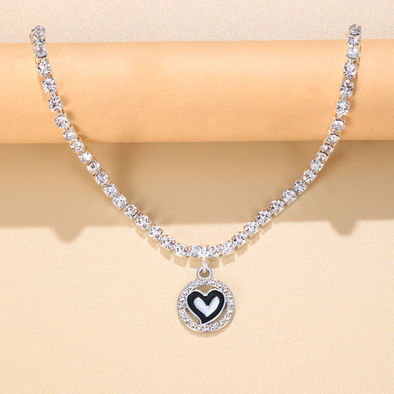 Stonefans Fashion Strass Cerc Inimă Pandantiv gleznă pentru femei Boho Vară Tenis de plajă Brățară cu lanț de gleznă Bijuterii pentru picioare