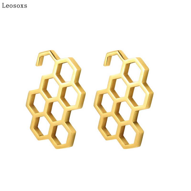 Leosoxs Nou Oțel inoxidabil 316L Greutate urechi Aur Negru Culoare Oțel Indicatori pentru urechi dopuri și tuneluri Bijuterii pentru corp