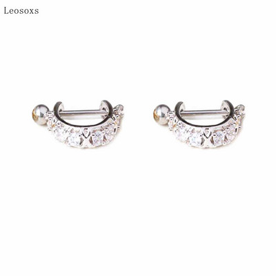 Leosoxs 2db új egyszerű fülcsont köröm Exquisite piercing ékszerezüst