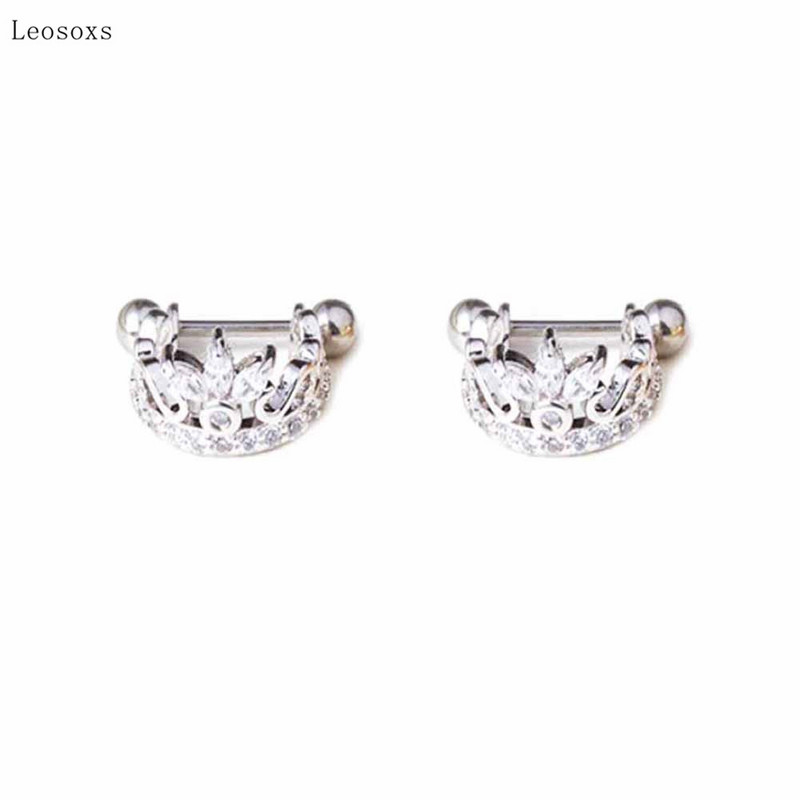 Leosoxs 2db új egyszerű fülcsont köröm Exquisite piercing ékszerezüst