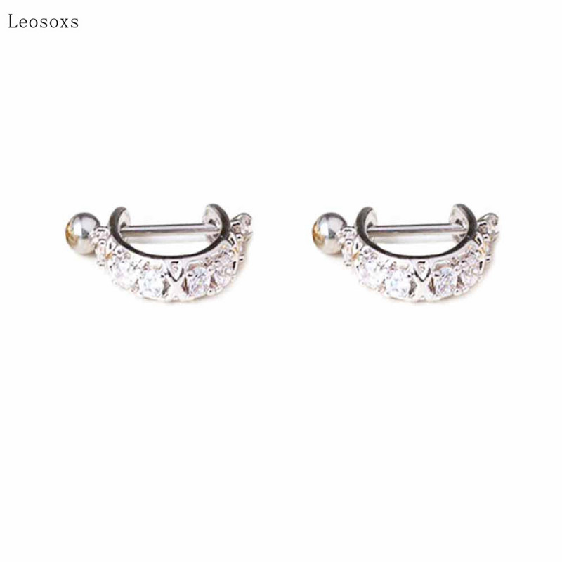 Leosoxs 2db új egyszerű fülcsont köröm Exquisite piercing ékszerezüst