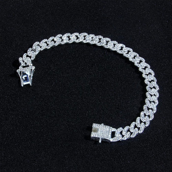 Stonefans Hip Hop Cuban Link Chain Iced Out Гривни за глезена за жени Charm Луксозни лъскави бижута за крака Сандали за боси крака Анкет