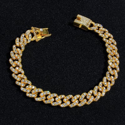 Stonefans Hip Hop Cuban Link Lanț Iced Out gleznă Brățări pentru femei farmec de lux bijuterii strălucitoare pentru picioare Sandale desculțe gleznă