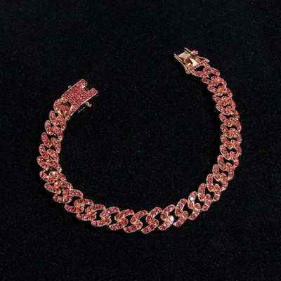 Stonefans Hip Hop Cuban Link Lanț Iced Out gleznă Brățări pentru femei farmec de lux bijuterii strălucitoare pentru picioare Sandale desculțe gleznă