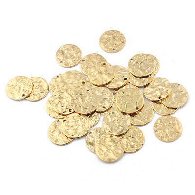 10 bucăți din oțel inoxidabil, auriu, 8 mm, 10 mm, 12 mm, brelocuri rotunde ciocănite, cercei, pandantiv pentru cercei DIY, fabricarea de bijuterii