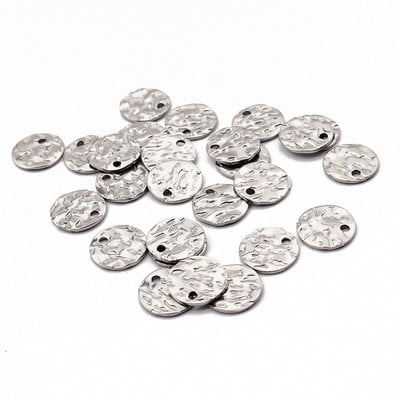 10 bucăți din oțel inoxidabil, auriu, 8 mm, 10 mm, 12 mm, brelocuri rotunde ciocănite, cercei, pandantiv pentru cercei DIY, fabricarea de bijuterii
