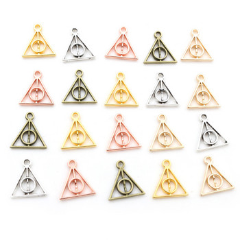 100 τμχ Charms Triangle 13x12mm Αντίκα μενταγιόν, Vintage Θιβετιανό Μπρονζέ Ασημί χρώμα, DIY Για Βραχιόλι Κολιέ