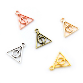 100 τμχ Charms Triangle 13x12mm Αντίκα μενταγιόν, Vintage Θιβετιανό Μπρονζέ Ασημί χρώμα, DIY Για Βραχιόλι Κολιέ