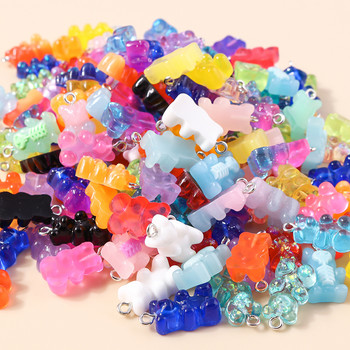 30 χρώματα 10 τμχ 22Χ11 χιλιοστά Candy Color Gummy Mini Bear Charms for Making Cute Earrings Κρεμαστό κολιέ DIY Creative Jewelry Finding