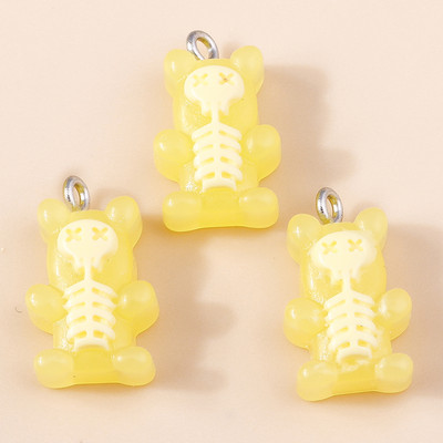 30 de culori 10 buc 22 x 11 mm Mini ursuleț de gumă de culoare bomboană pentru realizarea de cercei drăguți, colier cu pandantiv, găsire de bijuterii creative DIY