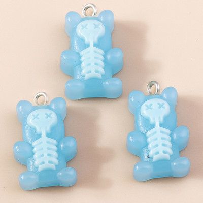 30 de culori 10 buc 22 x 11 mm Mini ursuleț de gumă de culoare bomboană pentru realizarea de cercei drăguți, colier cu pandantiv, găsire de bijuterii creative DIY