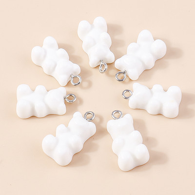 30 de culori 10 buc 22 x 11 mm Mini ursuleț de gumă de culoare bomboană pentru realizarea de cercei drăguți, colier cu pandantiv, găsire de bijuterii creative DIY