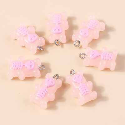 30 de culori 10 buc 22 x 11 mm Mini ursuleț de gumă de culoare bomboană pentru realizarea de cercei drăguți, colier cu pandantiv, găsire de bijuterii creative DIY