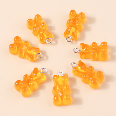 30 de culori 10 buc 22 x 11 mm Mini ursuleț de gumă de culoare bomboană pentru realizarea de cercei drăguți, colier cu pandantiv, găsire de bijuterii creative DIY