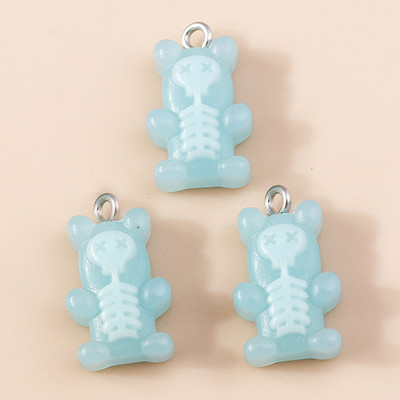 30 de culori 10 buc 22 x 11 mm Mini ursuleț de gumă de culoare bomboană pentru realizarea de cercei drăguți, colier cu pandantiv, găsire de bijuterii creative DIY