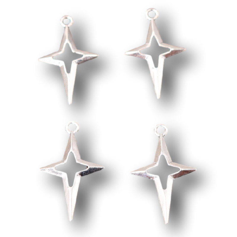 50 buc. Pandantive Polaris placate cu argint, cercei pop, brăţară, accesorii metalice, brelocuri pentru bijuterii, obiecte de artizanat, 23*10 mm A227