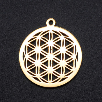 5 бр./лот Flower of Life DIY Charms Търговия на едро с 316 неръждаема стомана Yoga Lotus Connectors Charm Om Hansa Hand Jewelry Pendant