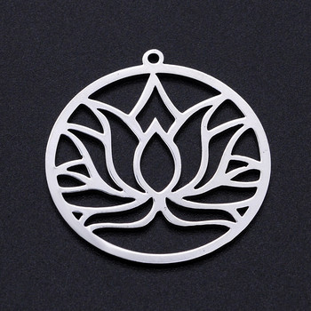 5 бр./лот Flower of Life DIY Charms Търговия на едро с 316 неръждаема стомана Yoga Lotus Connectors Charm Om Hansa Hand Jewelry Pendant