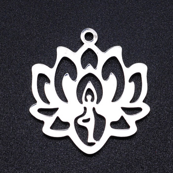 5 бр./лот Flower of Life DIY Charms Търговия на едро с 316 неръждаема стомана Yoga Lotus Connectors Charm Om Hansa Hand Jewelry Pendant