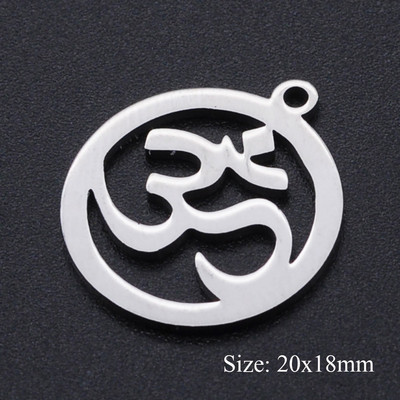 5 bucăți/lot Floarea Vieții Brelocuri DIY Comerț cu ridicata 316 Conectori Yoga Lotus din oțel inoxidabil Charm Om Hansa Bijuterii de mână Pandantiv