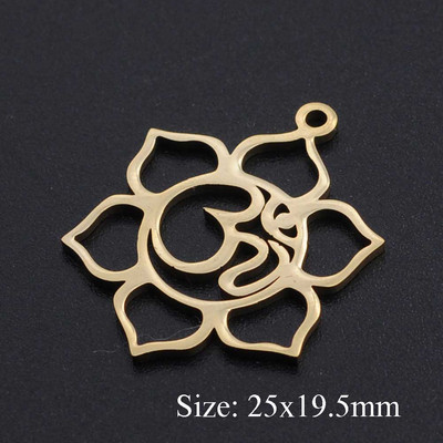 5 bucăți/lot Floarea Vieții Brelocuri DIY Comerț cu ridicata 316 Conectori Yoga Lotus din oțel inoxidabil Charm Om Hansa Bijuterii de mână Pandantiv