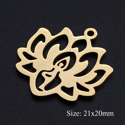 5 bucăți/lot Floarea Vieții Brelocuri DIY Comerț cu ridicata 316 Conectori Yoga Lotus din oțel inoxidabil Charm Om Hansa Bijuterii de mână Pandantiv